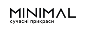 Minimal logo on a black background with the Ukrainian tagline 'сучасні прикраси' (modern jewelry).
