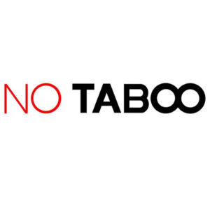 Logo reading NO TABOO in red and black, with NO in red and TABOO in black text.
